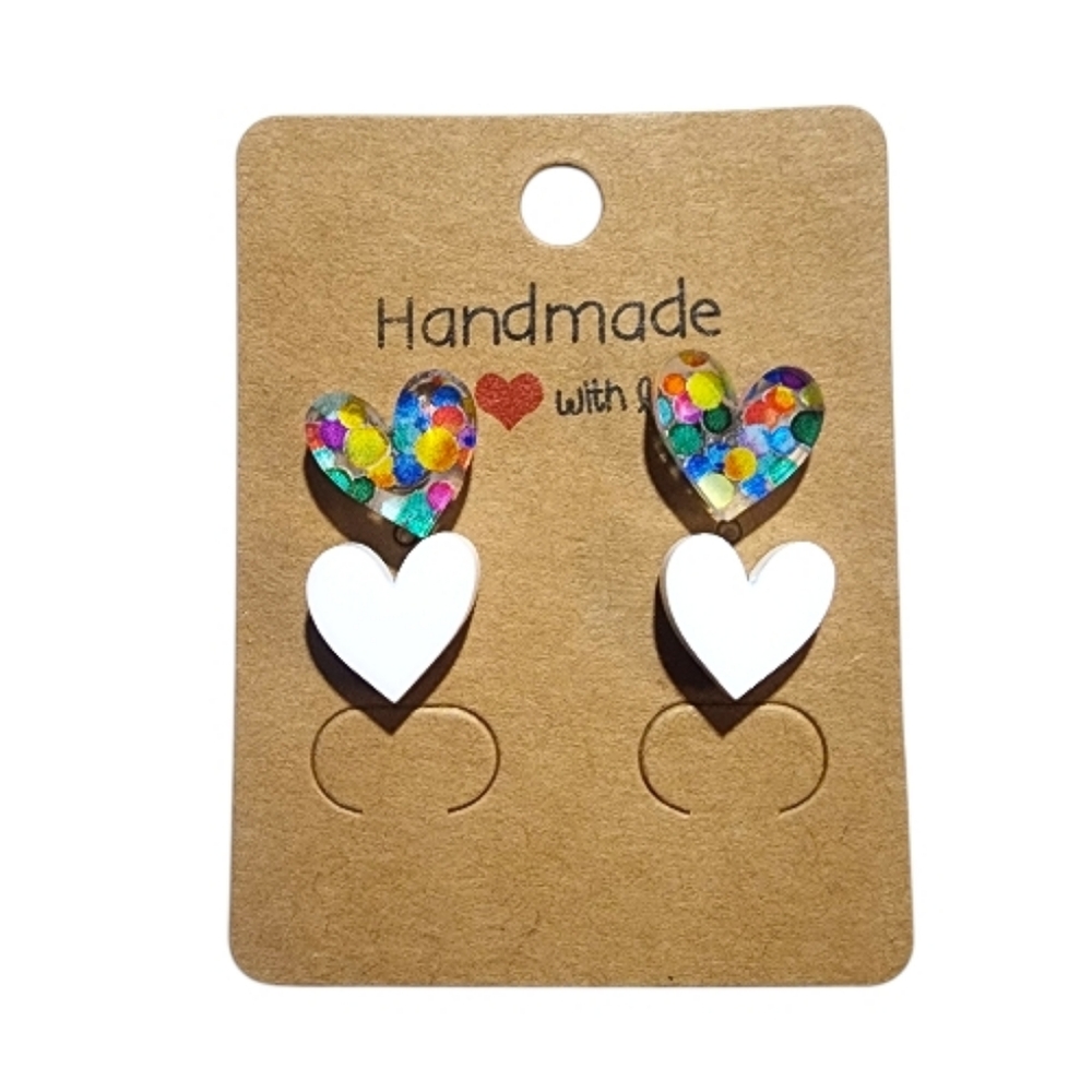 Confetti Kisses Acrylic Stud Earrings, 2 Pair